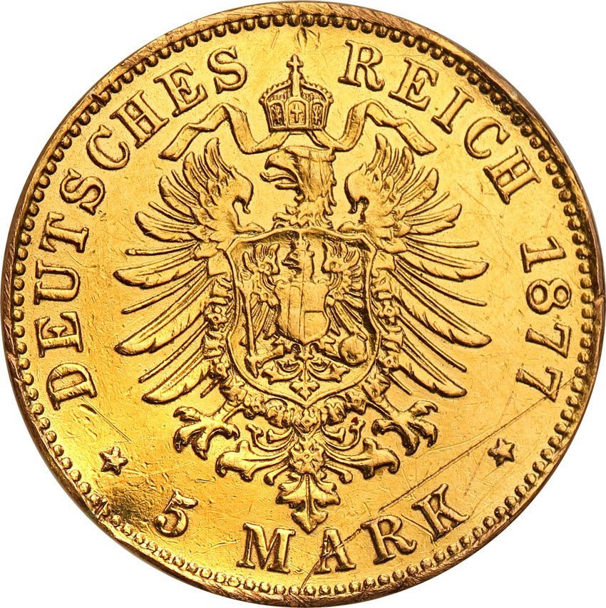 Niemcy, Prusy. 5 marek 1877 B